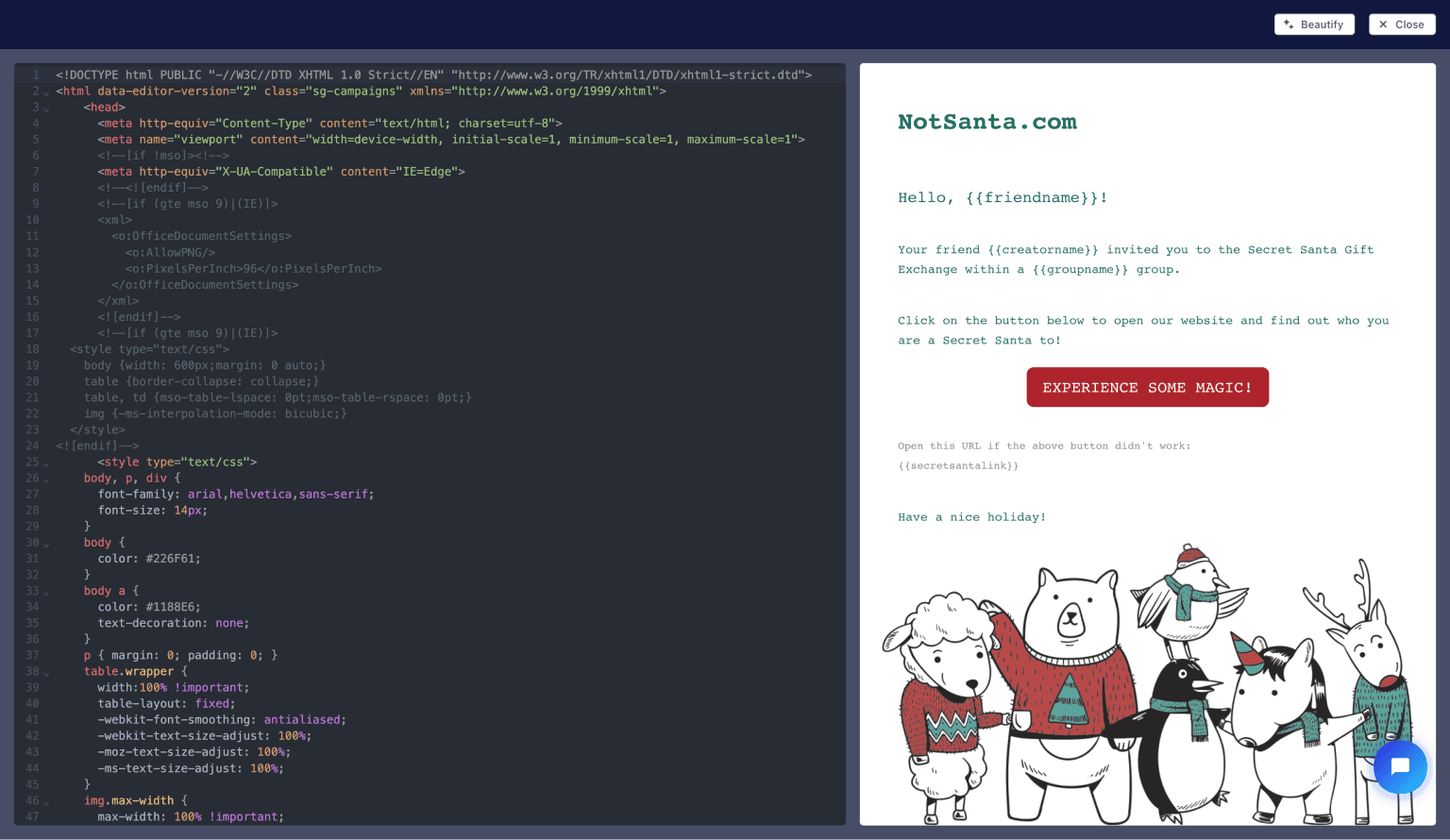 Editor mode | How to use AWS SES email templates - Guide | Sovy