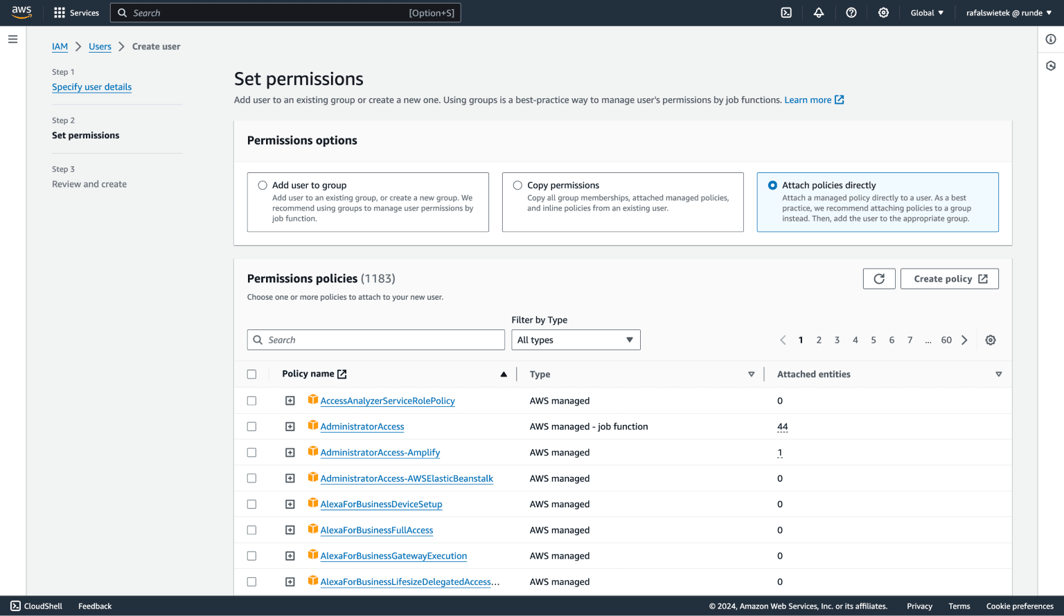 User permissions | How to set up an AWS IAM user to use with Sovy - Guide | Sovy